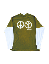 Load image into Gallery viewer, Peace And Skulls Upcycled Thermal Long Sleeve